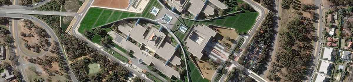 Arial photograph of Parliament House Canberra